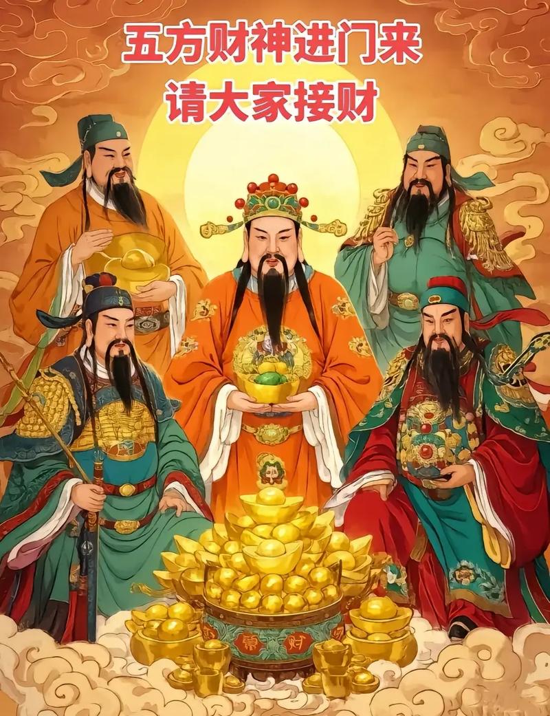 天门开,地门开,五路财神进门来,一赐福,二赐财,赐来金银抱满